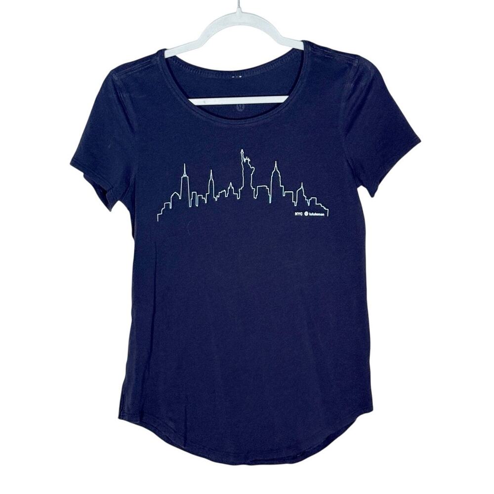 Lululemon Women's NYC Skyline Tee Short Sleeve Shirt Black Size Small